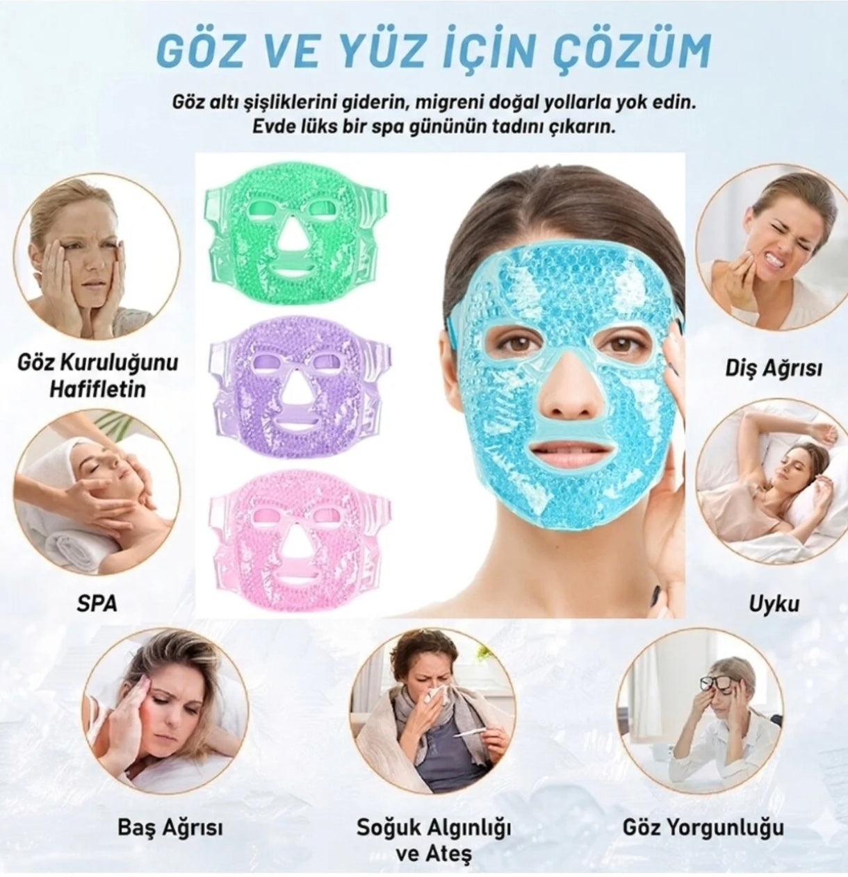 Soğuk Ve Sıcak Ayarlanabilir Terapi Jel Yüz Maskesi
